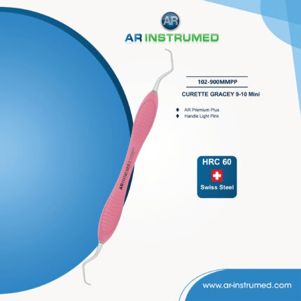 Curette Gracey 9-10 Mini Titanium coated AR Premium Plus Handle Light Pink