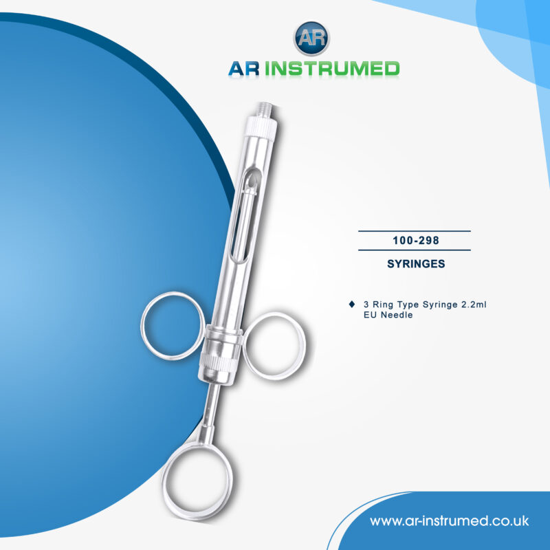 AR INSTRUMED dental aspirating syringe stainless steel three ring handle UK dental anaesthesia instrument