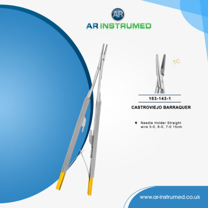 Needle Holder Castroviejo Barraquer Straight wire 5-0, 6-0, 7-0 15cm (TC)